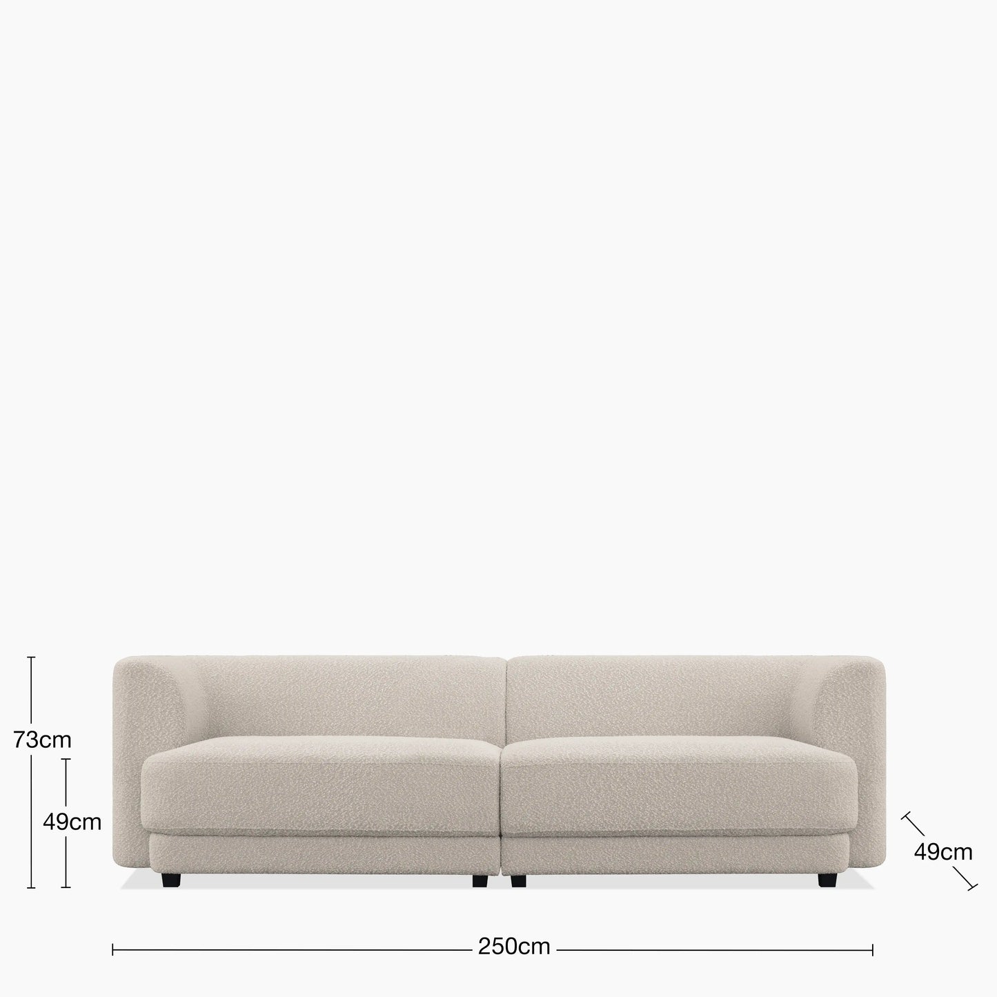 Harley 3 Seater Sofa | Speckled Stone Sustainable Boucle