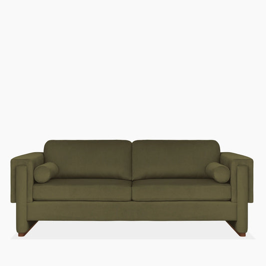 Ava 3 Seater Sofa | Moss Green Sustainable Mohair Velvet