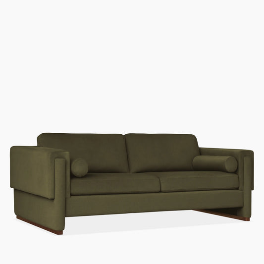 Ava 3 Seater Sofa | Moss Green Sustainable Mohair Velvet