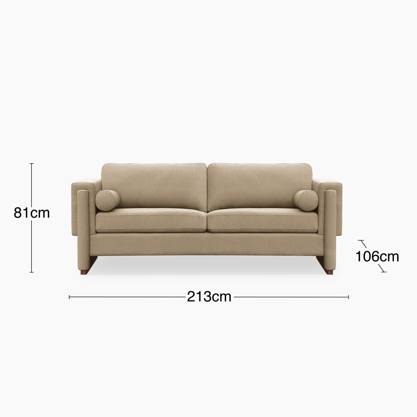 Ava 3 Seater Sofa | Oat Cream Fabric