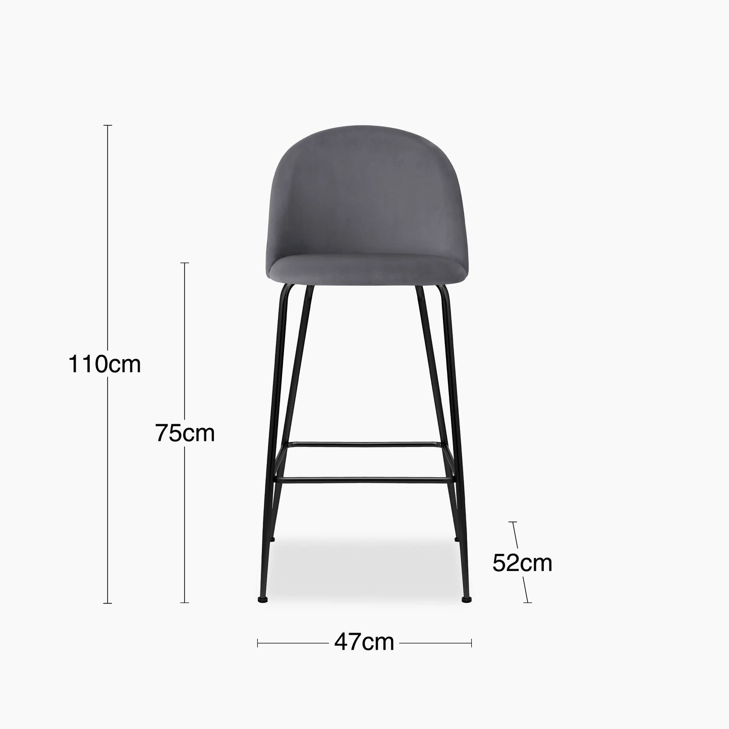 Heather Bar Stool | Grey Velvet
