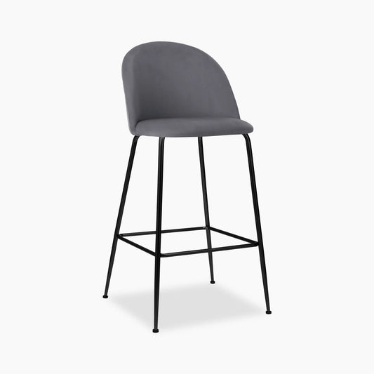 Heather Bar Stool | Grey Velvet