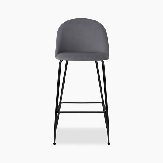 Heather Bar Stool | Grey Velvet