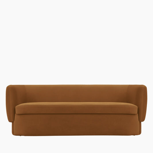 Miller 3 Seater Sofa | Caramel Brown Sustainable Mohair Velvet
