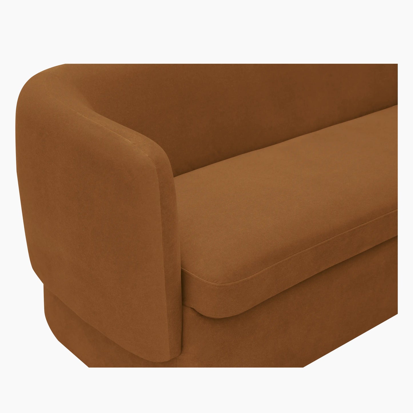 Miller 3 Seater Sofa | Caramel Brown Sustainable Mohair Velvet