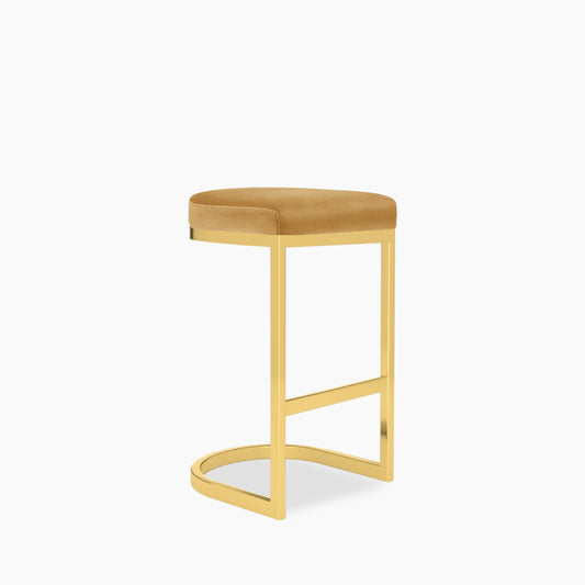 Matteo Kitchen Stool | Mustard Velvet