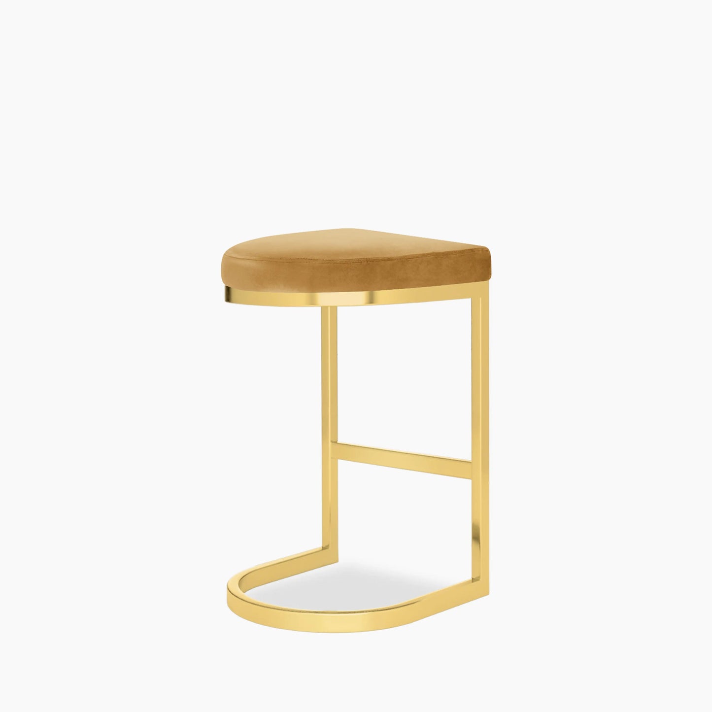 Matteo Kitchen Stool | Mustard Velvet