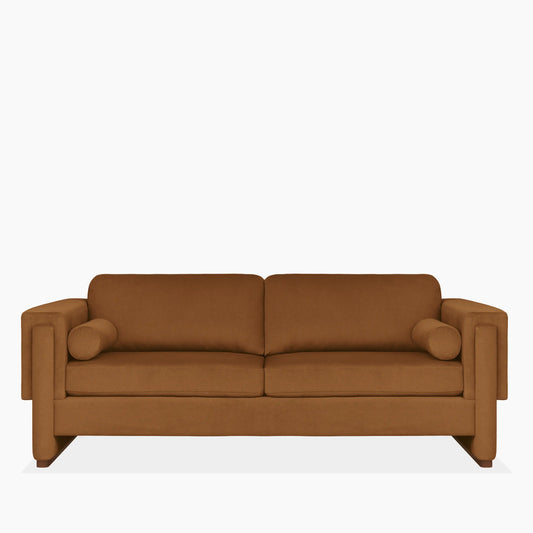 Ava 3 Seater Sofa | Caramel Brown Sustainable Mohair Velvet