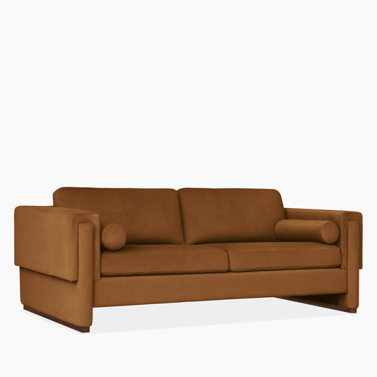 Ava 3 Seater Sofa | Caramel Brown Sustainable Mohair Velvet