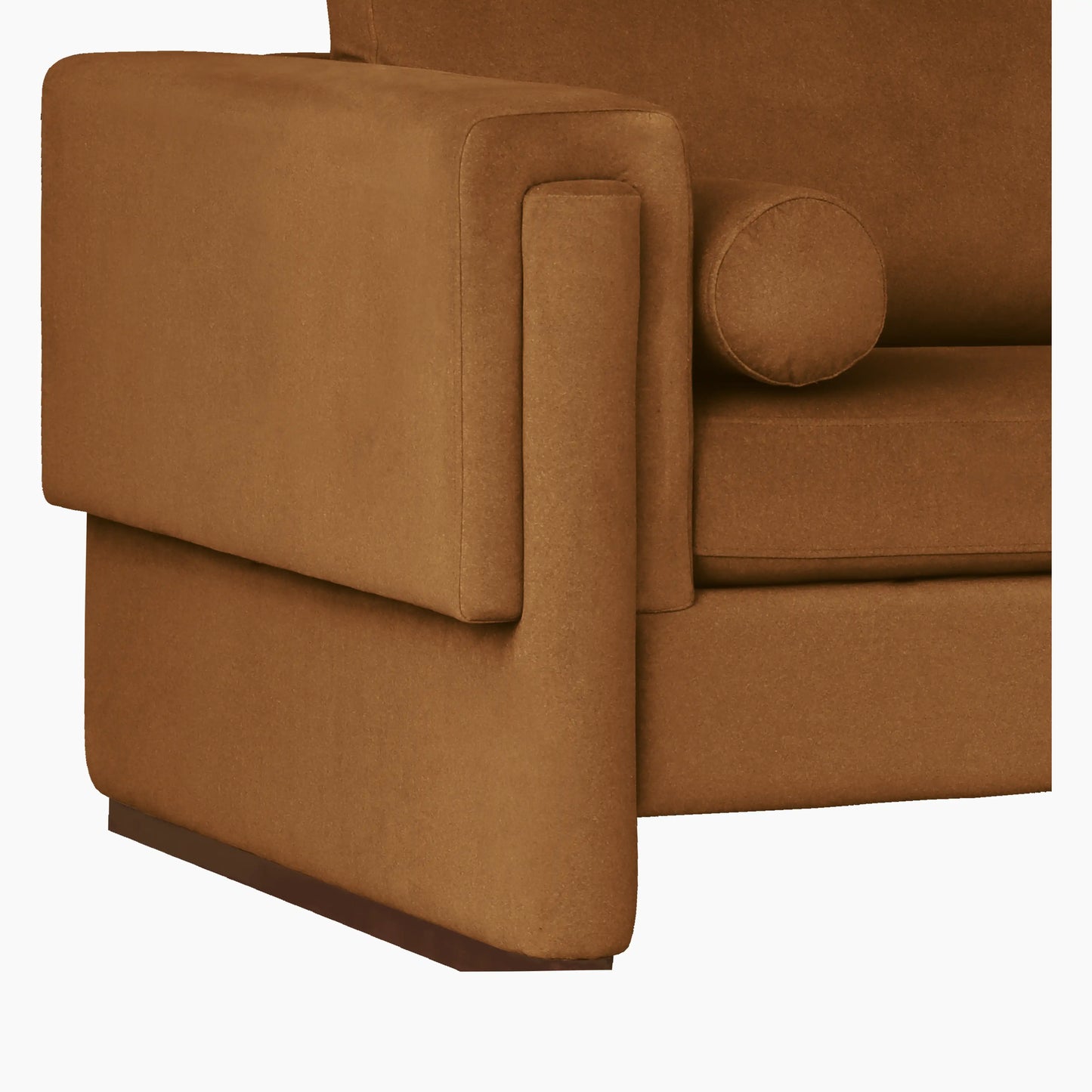 Ava 3 Seater Sofa | Caramel Brown Sustainable Mohair Velvet